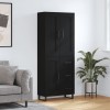 Dulap &icirc;nalt, negru, 69,5x34x180 cm, lemn compozit