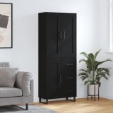 Cumpara ieftin Dulap &icirc;nalt, negru, 69,5x34x180 cm, lemn compozit