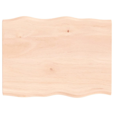 Blat masa 80x60x2 cm lemn masiv stejar netratat contur organic foto