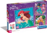 Puzzle 3X48 Piese - Disney Princess Ariel, Rapunzel, Jasmine