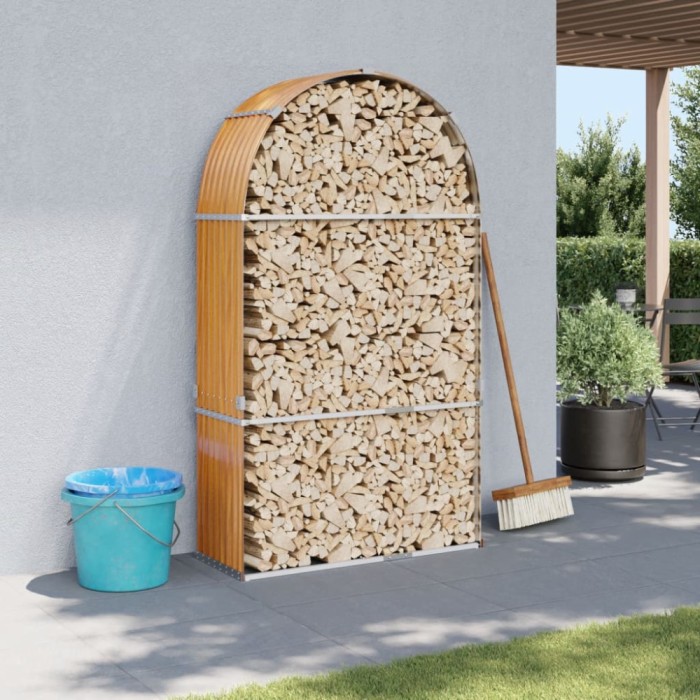 vidaXL Suport de bușteni, aspect de lemn, 120x45x210 cm, oțel galvanizat
