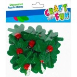 Accesorii creatie - trifoi cu buburuze fetru, autoadeziv, set 12 buc, Craft with Fun, 501385