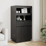 vidaXL Dulap &icirc;nalt, negru, 60x40x116,5 cm, lemn masiv de pin