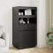 Gossi dulap inalt, negru, 60x40x116,5 cm, lemn masiv de pin
