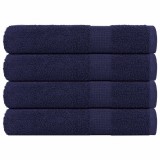 VidaXL Prosoape 4 buc Bleumarin 100x200 cm 360 g/m&sup2; 100% bumbac