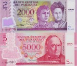 Bancnota Paraguay 2.000 si 5.000 Guaranies 2017 - P228/234 UNC (set x2 polimer)