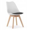 Scaun Bucatarie/Living Leobert Artool Mark Alb, Perna Neagra, Lemn, PP, 49x43x82 cm