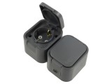 Conector alimentare AC 2P+PE 250VAC 16A pentru perete - maro