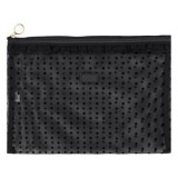Portfard din plasă cu buline și volan, 31x22 cm, Negru, CMCLASS