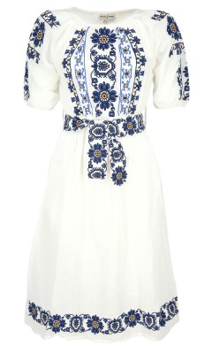 Rochie traditionala dama, R 601A , marime 2XL, alb foto