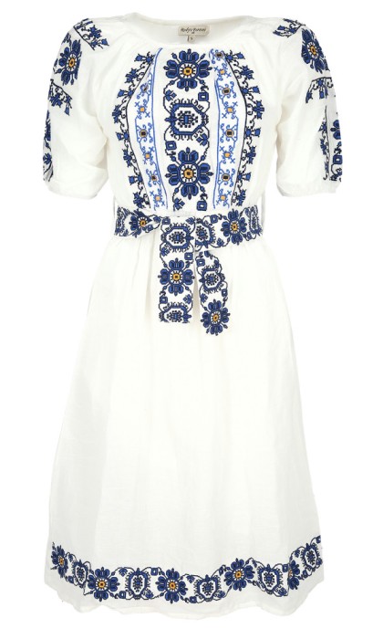 Rochie traditionala dama, R 601A , marime 2XL, alb