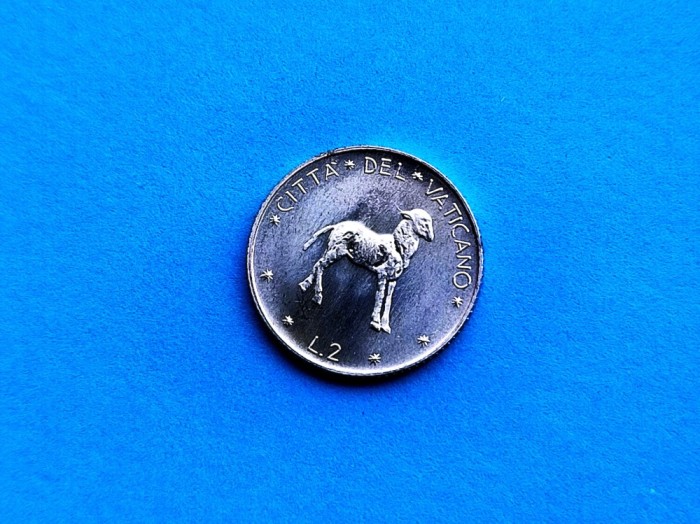 2 Lire 1970 Vatican-AUNC-in realitate arata bine!