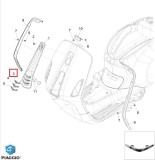 Ornament cromat superior carena fata claxon (masca fata) originala Vespa Primavera - Sprint (16-23) 4T AC 50-125-150cc