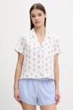 Hollister Co. cămașă de pijama din bumbac culoarea alb, bumbac, KI346-5055