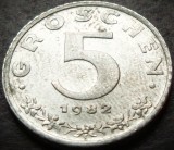 Cumpara ieftin Moneda 5 GROSCHEN - AUSTRIA, anul 1982 *cod 1903 B = UNC ZINC DIN FASIC BANCAR, Europa