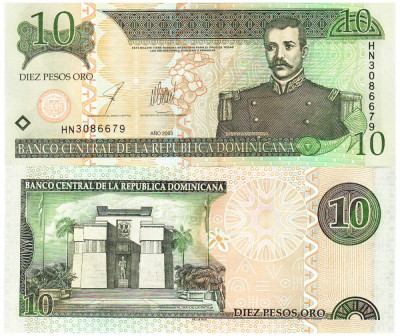 Republica Dominicana 10 Pesos Oro 2003 P-168c UNC foto