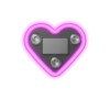 Lumina Auto Ambientala, Flippy, Model Inima, Incarcare Solara/USB, Afisaj Baterie, 9.7 x 8.4 x 1.6 cm, Roz