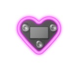 Lumina Auto Ambientala, Flippy, Model Inima, Incarcare Solara/USB, Afisaj Baterie, 9.7 x 8.4 x 1.6 cm, Roz