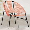 Scaun Ou de grădină Negru și Portocaliu Poly Rattan