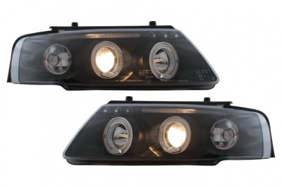 Faruri Angel Eyes VW Passat B5 3B (11.1996-08.2000) Negru Performance AutoTuning foto