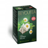 Cutie 20 Piramide Ceai Herbal Relax BEYOUTEA, Ceai de Plante, Piramide de Ceai, Ceai pentru Relaxare, Ceai din Plante BEYOUTEA, Piramide Ceai din Paln