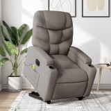 VidaXL Fotoliu electric masaj rabatabil cu ridicare, gri taupe, textil
