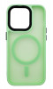 Husa din silicon compatibila MagSafe, Matte Transparent pentru iPhone 15 Pro Max Verde Menta