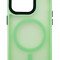 Husa din silicon compatibila MagSafe, Matte Transparent pentru iPhone 15 Pro Max Verde Menta