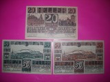 HOPCT BANCNOTA NOTGELD NR 111 - BRUNN AM GEB - SET 3 BUC -10 ,50 SI 50 HELLER 1920 -AUSTRIA-UNC