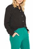 P615-1 Camasa office, neagra, cu imprimeu