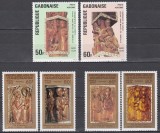Gabon 1976,1978,1979 - Crăciun - Sculpturi din Biserica Sf. Michel de Libreville, 3 Serii, MNH