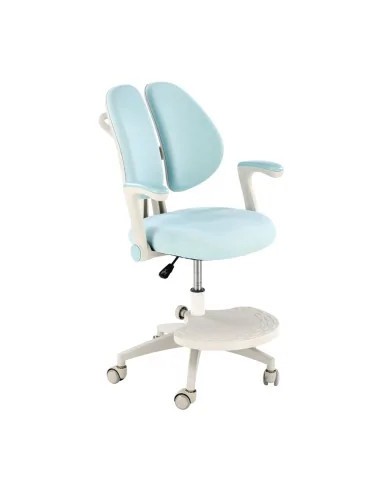 Scaun birou ergonomic pentru copii HM Panco, ajustabil pe inaltime si adancime, mesh, suport pentru picioare, 70 kg, bleu