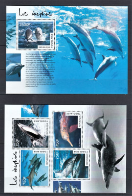 Togo - Fauna Marina - DELFINI - BL + KB - MNH foto