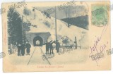 2034 - BUSTENI, Prahova, Railway TUNNEL, Litho, Romania - old postcard - used - 1903