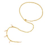 Colier cu perle placat cu aur reglabil