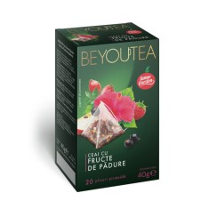 Cutie 20 Piramide Ceai cu Fructe de Padure BEYOUTEA, Ceai cu Fructe, Piramide de Ceai, Piramide Ceai de Fructe de Padure, Ceai Fructe de Padure BEYOUT foto