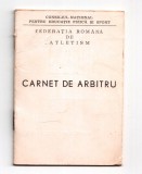 carnet de arbitru federatia romana de atletism oficiala originala stampilata veche vintage completata folosita nu mai este valabila