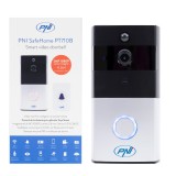Interfon video inteligent PNI SafeHome PT710B WiFi HD, P2P, acumulator si Sonerie 36 melodii inclusa, aplicatie dedicata Tuya S