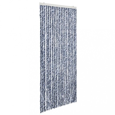 Perdea de insecte, albastru, alb, argintiu, 90x220 cm, Chenille foto