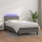 vidaXL Pat cu arcuri, saltea și LED, gri, 100x200 cm, piele ecologică 3134151