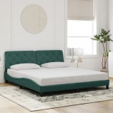 Cumpara ieftin Cadru de pat fără saltea, verde &icirc;nchis, 180x200 cm, catifea