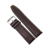 Curea de ceas din Piele Naturala - Culoare Maro si Cusatura alba - 18mm / 24mm - GR378M, Time Veranda