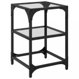 Cumpara ieftin Masuta de cafea, blat din sticla transparenta, 30x30x45 cm otel