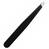 Cumpara ieftin Penseta cosmetica neagra 9.6 x 1 x 0.4 cm, varf oblic lat din otel inoxidabil, prindere precisa pentru pensarea, definirea si intretinerea sprancenelo