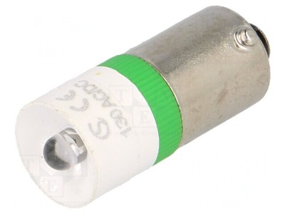 Lampă LED verde 130V BA9S foto