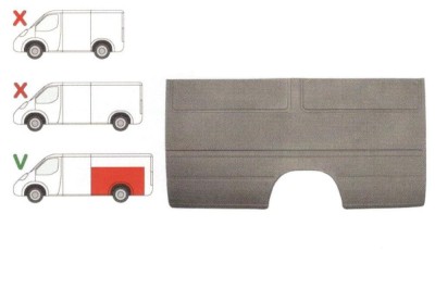 Aripa spate Mercedes Sprinter 208-416/903, 1995-2007, Vw Lt 1996-2005 Partea Dreapta, Lungime 2890 Mm , Inaltime 1415 mm, doar pt Modelul Extra Long/ foto
