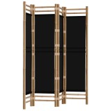 Cumpara ieftin Separator de camera pliabil cu 4 panouri 160 cm bambus si panza
