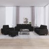 Set de canapele, 4 piese, negru, material textil