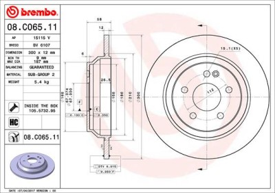 BREMBO 08.C065.11 PRIME LINE - UV Coated Disc frana foto