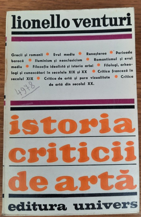 Istoria criticii de artă, Lionello Venturi